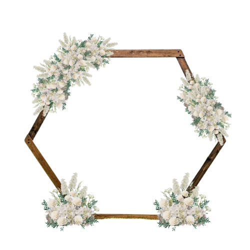 Hexagon Arbor Swags + Ground Arrangements